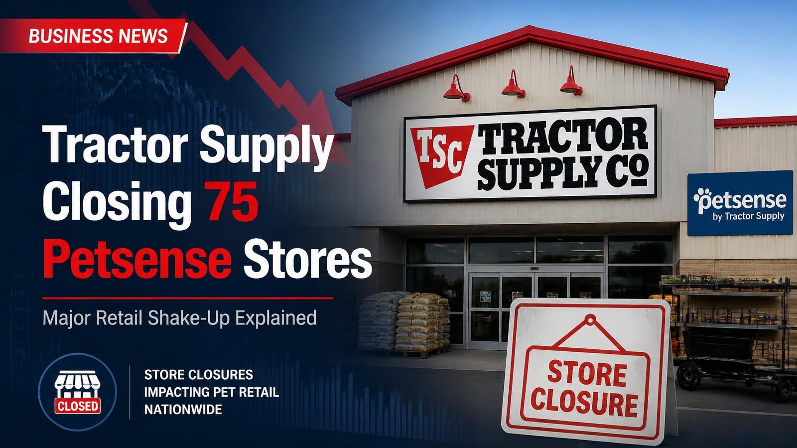 Tractor Supply closing 75 Petsense stores as part of a retail restructuring plan
