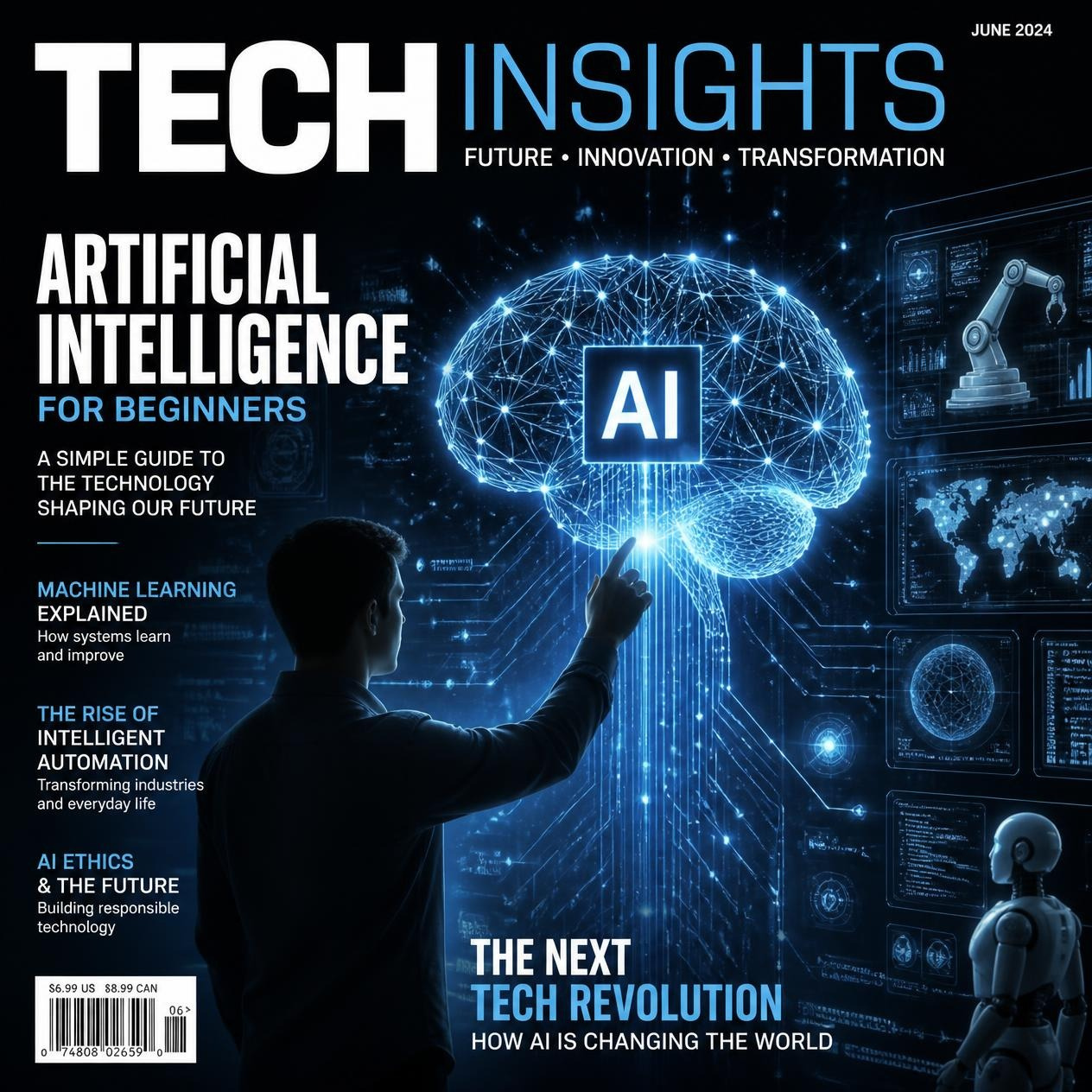 Artificial Intelligence for Beginners explaining AI technology, machine learning, and neural networks