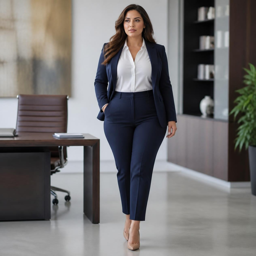 Professional business casual outfit ideas for a pear shaped body