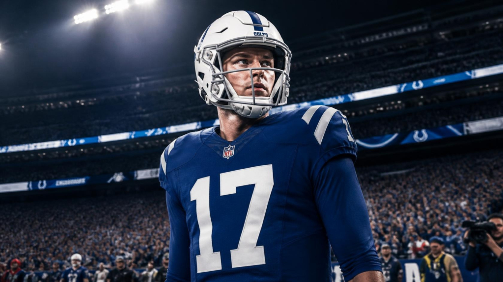 Editorial illustration of an NFL quarterback representing Justin Herbert's professional football career.