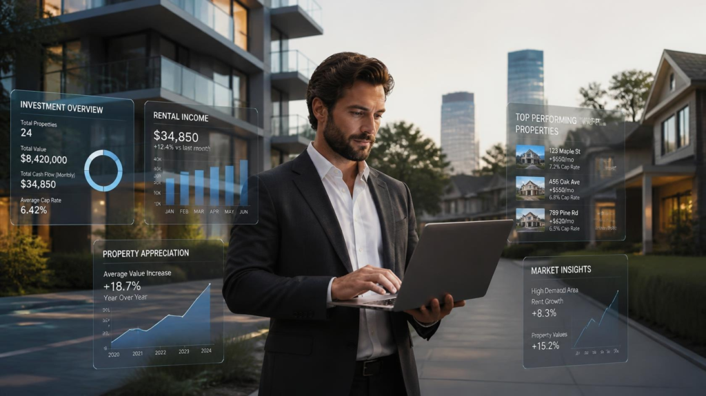 Real estate investor evaluating residential property investment opportunities.