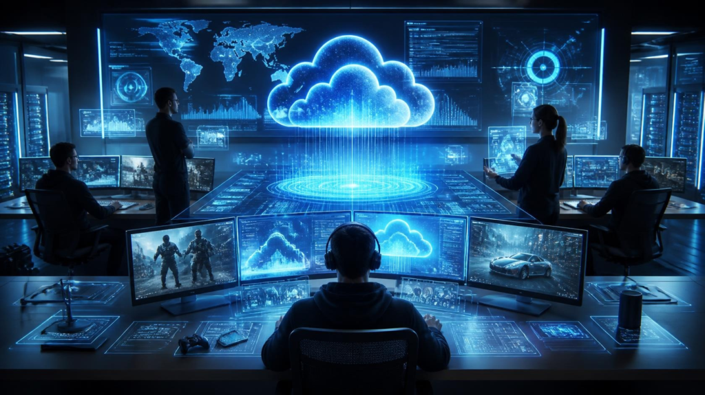 Engineers monitoring cloud gaming servers during an Xbox Live service disruption.