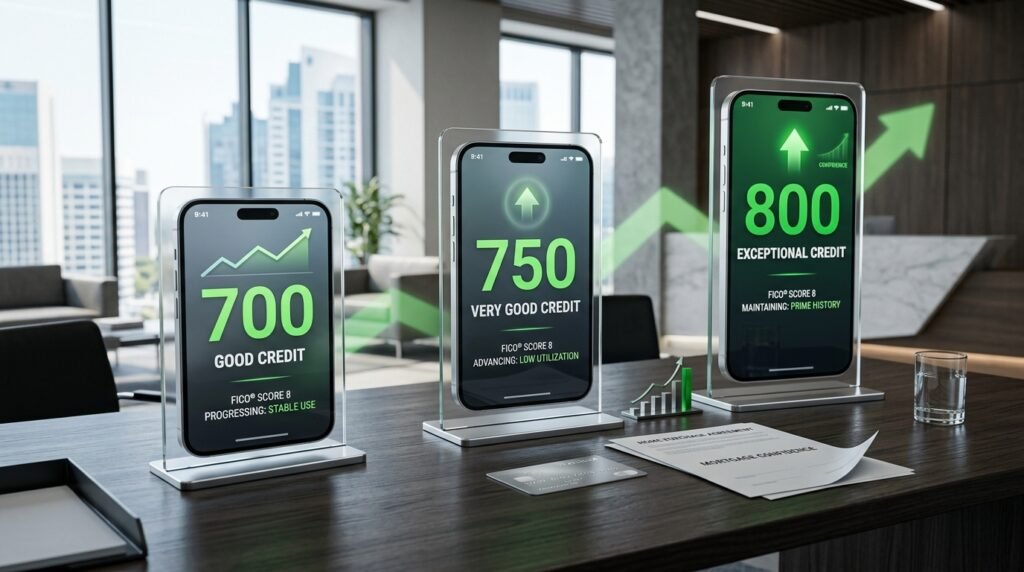 700 750 and 800 credit score comparison
