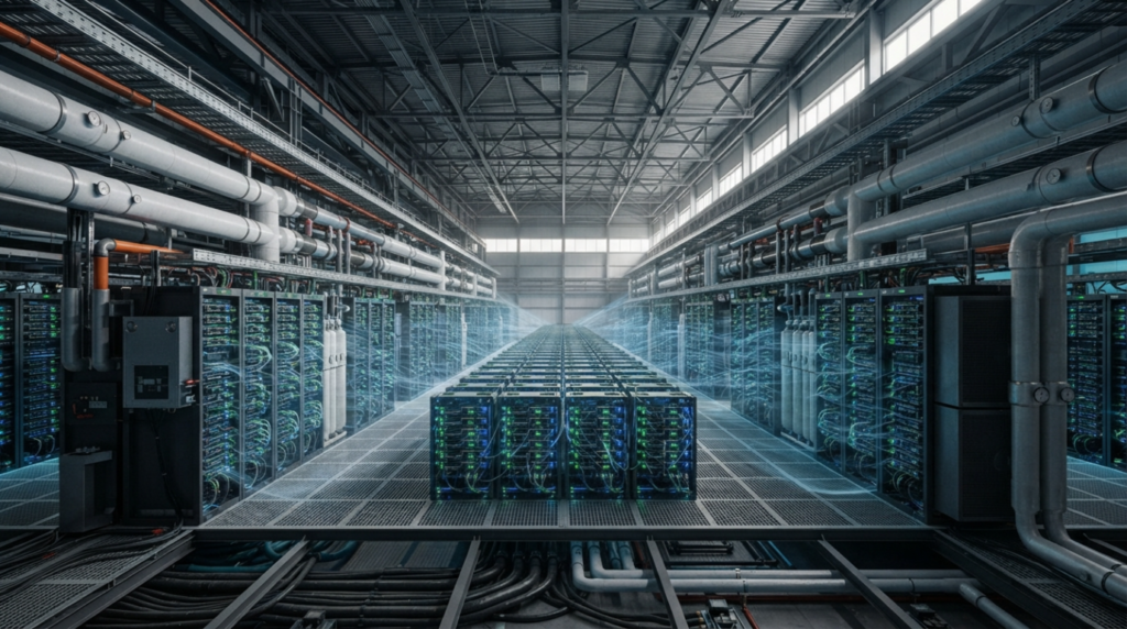 AI energy consumption in a large data center