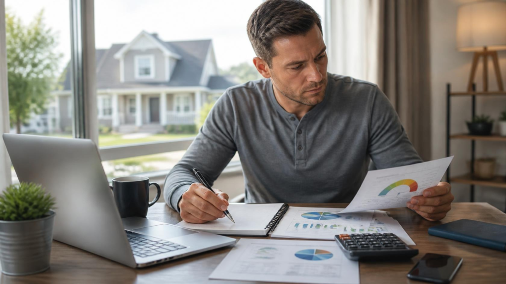 First time home buyer reviewing credit and personal finances