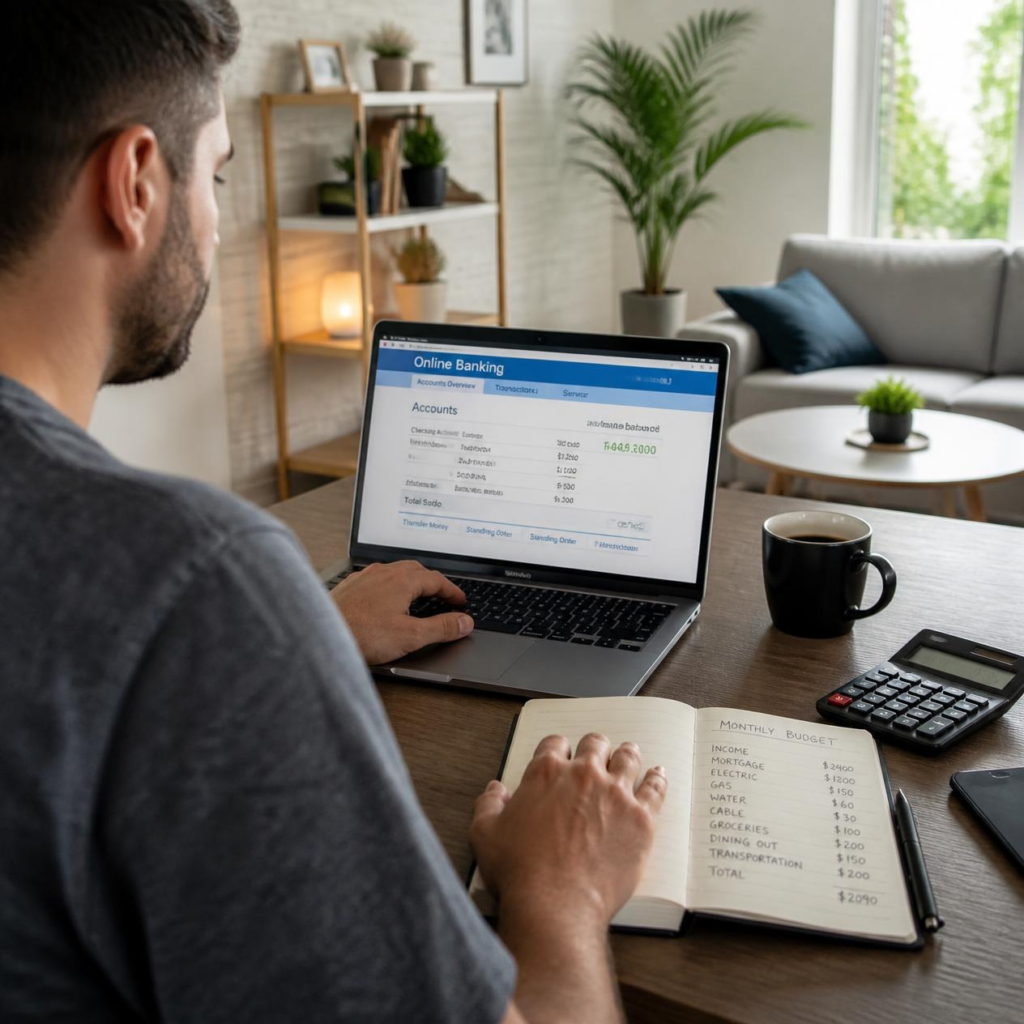 Person learning about high-yield savings accounts using a laptop