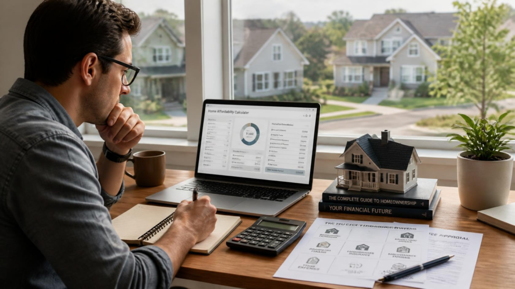 First time home buyer calculating an affordable home budget